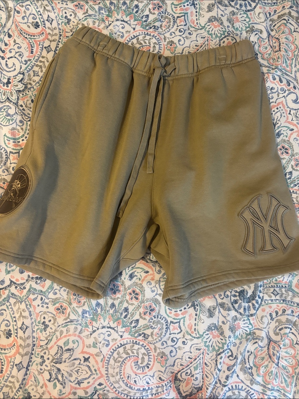 Olive Green Men's Drawstring Logo Shorts